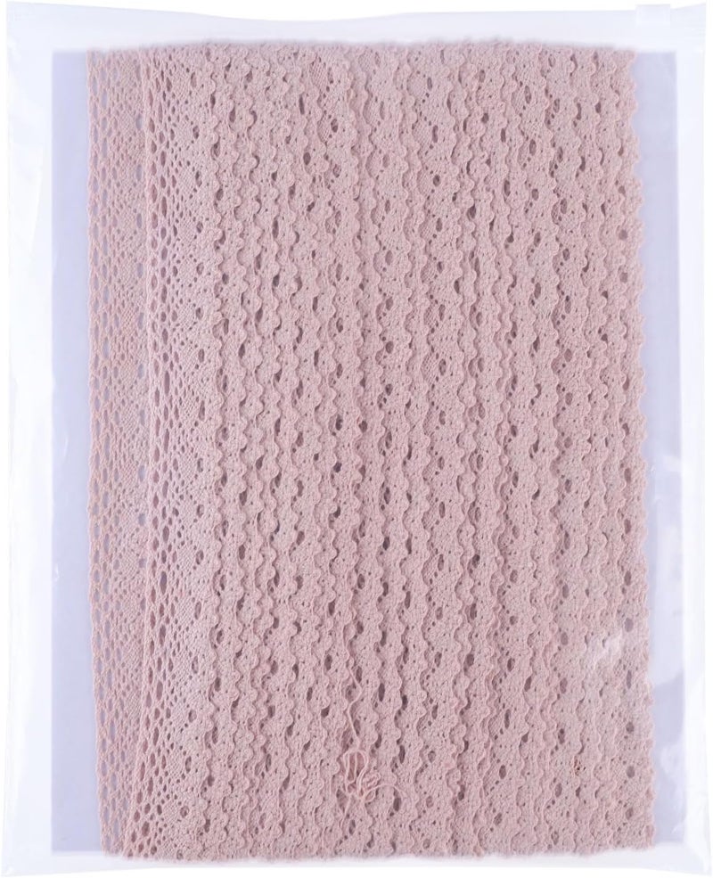DYSHIPEN 20 Yards x 1 Inch Lace Ribbon Vintage Lace Trim Crochet Cotton Lace Edge for Christmas Package DIY Sewing Wedding Bridal Dress,Costume,Crafts and Sewing (Dark Beige) - Image 3
